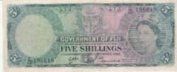 Fiji FIJ-P-51d, 5 Shillings, 1-9-1964, Nº.- C/12-196619, Look Scand, XF