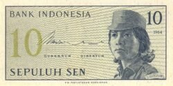 Indonesia IDN-P-92a, 10 Sen, 1964, UNC