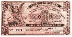 Perú PER-P-S606b, 1 Libra, 1-10-1921, Nº.- 1319, UNC