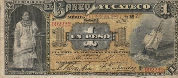 México MEX-P-S466, 1 Peso, 1892, Nº.- 0922224, VF