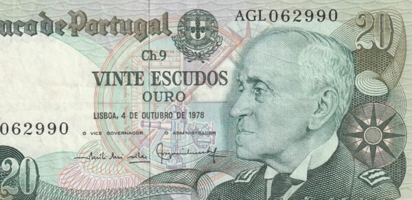 Portugal PTG-P-176b(3), 20 Escudos, 4-10-1978, Look Scand, VF+