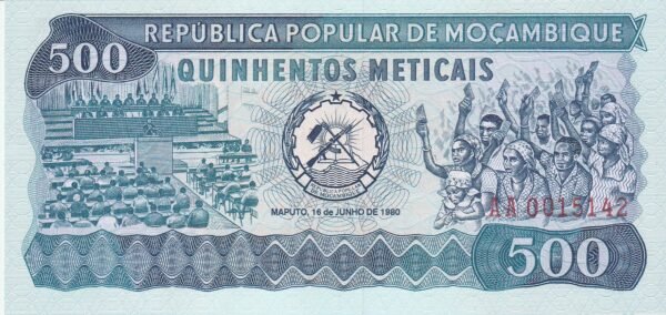 Mozambique MZB-P-127, 500 Meticais, 16-6-1980, UNC