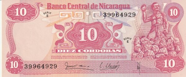 Nicaragua NIC-P-134, 10 Córdobas, D-1979, UNC