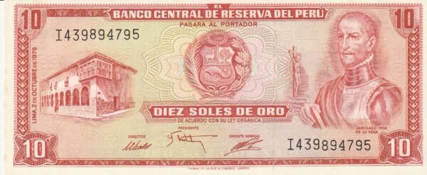 Perú PER-P-106, 10 Soles de Oro, 2-10-1975, UNC