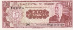 Paraguay PAR-P-196b, 10 Guaraníes, 1963, UNC