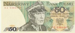 Polonia POL-P-142c.2, 50 Zlotych, 1-12-1988, UNC