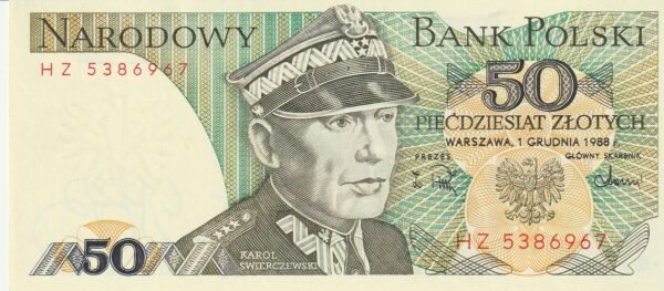 Polonia POL-P-142c.2, 50 Zlotych, 1-12-1988, UNC