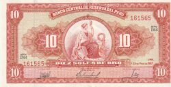Perú PER-P-84a.4, 10 Soles de Oro, 20-5-1966, aUNC