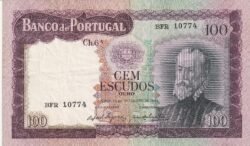 Portugal PTG-P-165a(8), 100 Escudos, Nº.-BFR10774, VF+