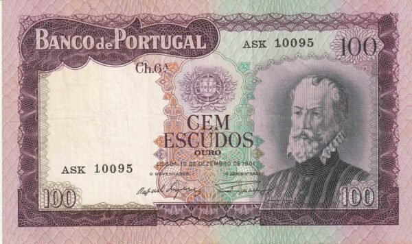 Portugal PTG-P-165a(1), 100 Escudos, Nº.-ASK10095, 19-12-1961, XF