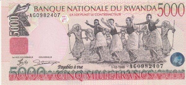 Ruanda RWD-P-28, 5.000 Fcos, 1-12-1998, UNC