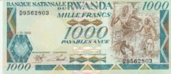 Ruanda RWD-P-21.1, 1.000 Fcos, 1-1-1988, UNC