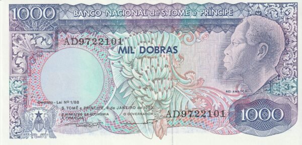 Santo Tomé & Principe STP-P-62, 1.000 Dobras, 4-1-1989, UNC
