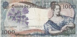 Portugal PTG-P-172a(2), 1.000 Escudos, 19-5-1967, VF+