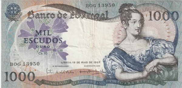 Portugal PTG-P-172a(2), 1.000 Escudos, 19-5-1967, VF+