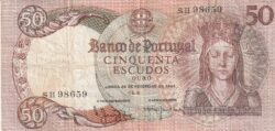 Portugal PTG-P-168, 50 Escudos, 1964, Fine