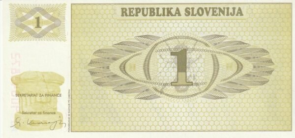 Eslovenia ESV-P-1a, 1 Tolarjev, 199, UNC