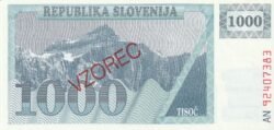 Eslovenia ESV-P-9b Spec, 1.000 Tolarjev, 1990, UNC