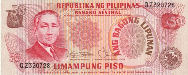 Filipinas, PHI-P-163b, 50 Piso, ND-1978, UNC