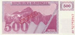 Eslovenia ESV-P-8b Spec, 500 Tolarjev, 1990, UNC