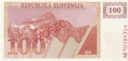 Eslovenia ESV-P-6a Spec, 100 Tolarjev, 1990, UNC