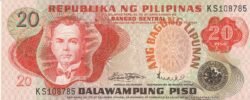 Filipinas, PHI-P-162a, 20 Piso, ND-1978, UNC