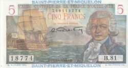 Saint Pierre & Miquelón SPM-P-22, 5 Fcos., 1950/60, UNC