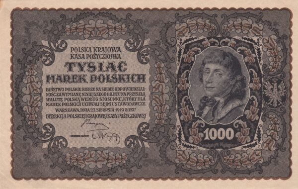 Polonia POL-P-29, 1.000 Marek, 1919, Look Scand, XF+++