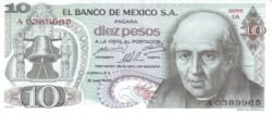 México MEX-P-63a, 10 Pesos, 16-9-1969, UNC