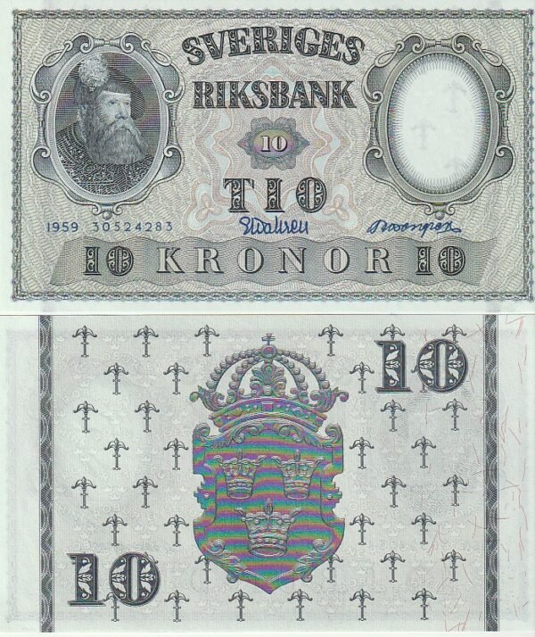 Suecia SWD-P-43g, 10 Kronor, 1959, UNC