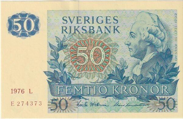 Suecia SWD-P-53b, 50 Kronor, 1976-L, UNC