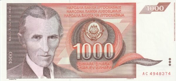 Yugoslavia YGL-P-107, 1.000 Dinara, 26-11-1990, UNC