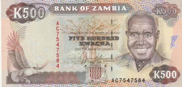 Zambia ZMB-P-35a, 500 Kwacha, ND-1991, UNC