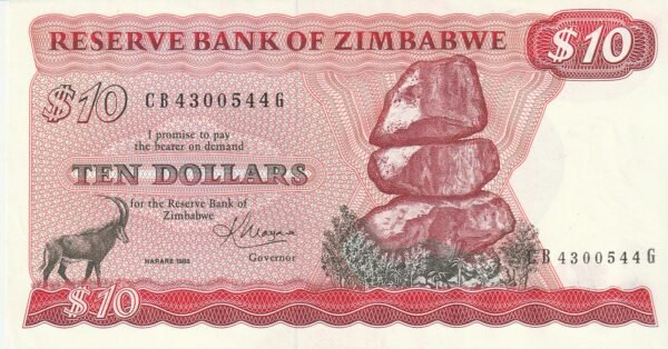 Zimbabwe ZBW-P-3d, 10 $, 1983, aUNC/XF+