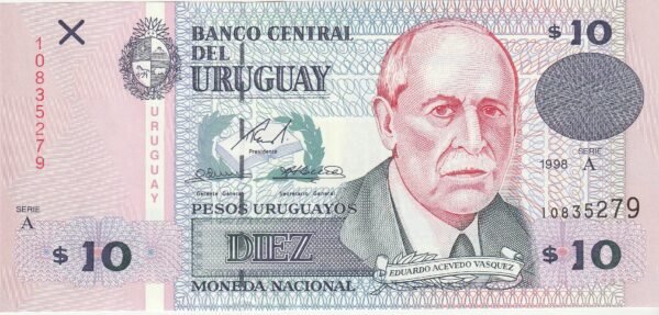 Uruguay URG-P-81, 10 Pesos, Serie A, 1998, UNC