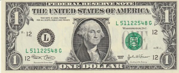Estados Unidos USA-P-515a "L",  San Francisco, 1 $, 2003, UNC