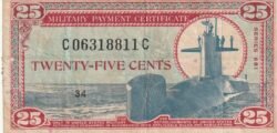 Estados Unidos USA-P-M77, 25 Ctmos., Nº.- C06318811C, Serie 681, Look Scand, XF-