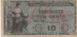 Estados Unidos USA-P-M23, 10 Ctmos., Nº.- D03936315D, Serie 481, ND-1951/4, Look Scand, VF