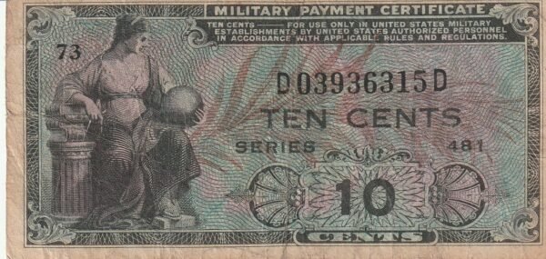 Estados Unidos USA-P-M23, 10 Ctmos., Nº.- D03936315D, Serie 481, ND-1951/4, Look Scand, VF