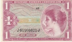 Estados Unidos USA-P-M61, 1$, Nº.- J04466071J, 1965, Look Scand, aUNC