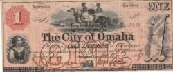 Estados Unidos USA-P-The City of Omaha (Nebrasca), 1$, Nº.- 5480, 1857, Look Scand, Uniface, XF