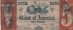 Estados Unidos USA-P-Bank of America (New York), 5 $, 1861, Uniface, Look Scand, Fine