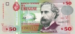 Uruguay URG-P-87b, 50 Pesos, 2011, UNC