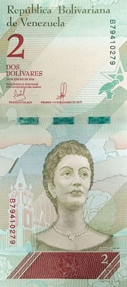 Venezuela VNZ-P-101, 2 Bolívares, 15-1-2018, UNC