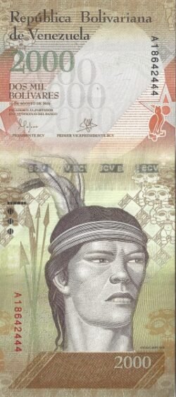 Venezuela VNZ-P-96(1), 2.000 Bolívares, 18-8-2016, UNC
