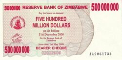 Zimbabwe ZBW-P-60, 500.000.000$, 2-5-2008, UNC
