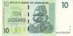 Zimbabwe ZBW-P-67, 10 $, 2007, UNC
