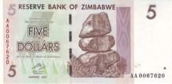 Zimbabwe ZBW-P-66, 5 $, 2007, UNC