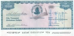 Zimbabwe ZBW-P-19, 50.000$ Travellers Cheque, 2003, aUNC/XF