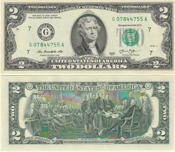 Estados Unidos USA-P-538, "G", 2 $, "Chicago", 2013, UNC